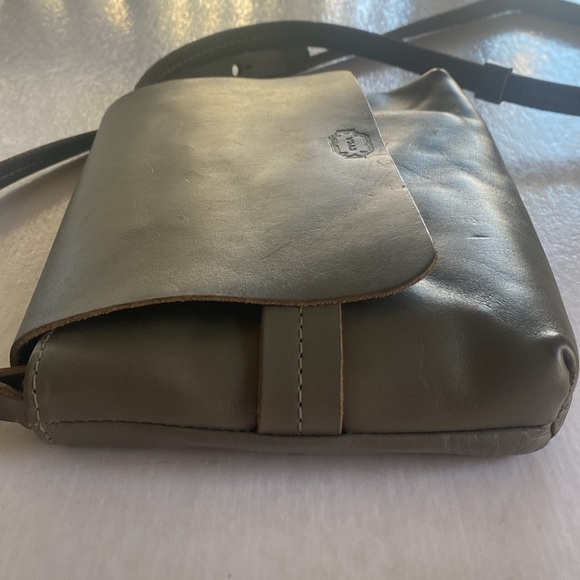 CLARE V Women’s Light Gray Leather Crossbody Bag - Picture 1 of 12